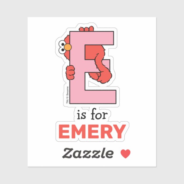 Sticker Elmo Alphabet | E Rose (Feuille)
