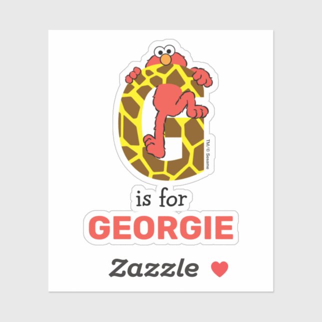 Sticker Elmo Alphabet | G Giraffe (Feuille)