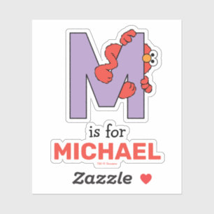 Sticker Elmo Alphabet   M pourpre