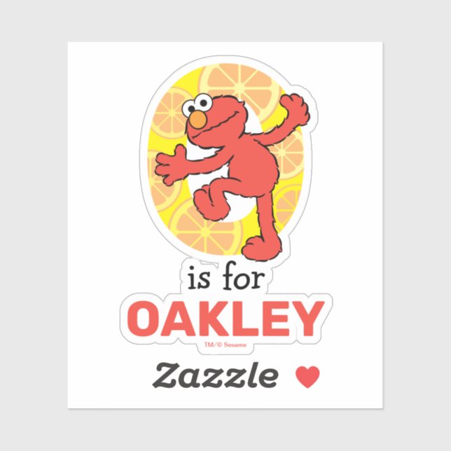 Sticker Elmo Alphabet | O orange (Feuille)