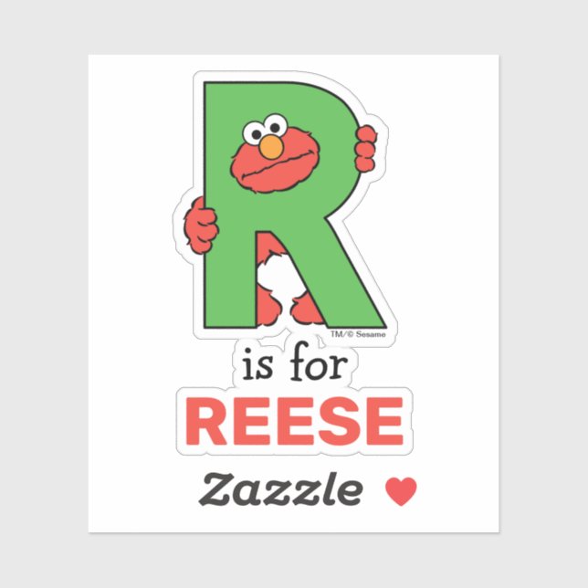 Sticker Elmo Alphabet | R Vert (Feuille)