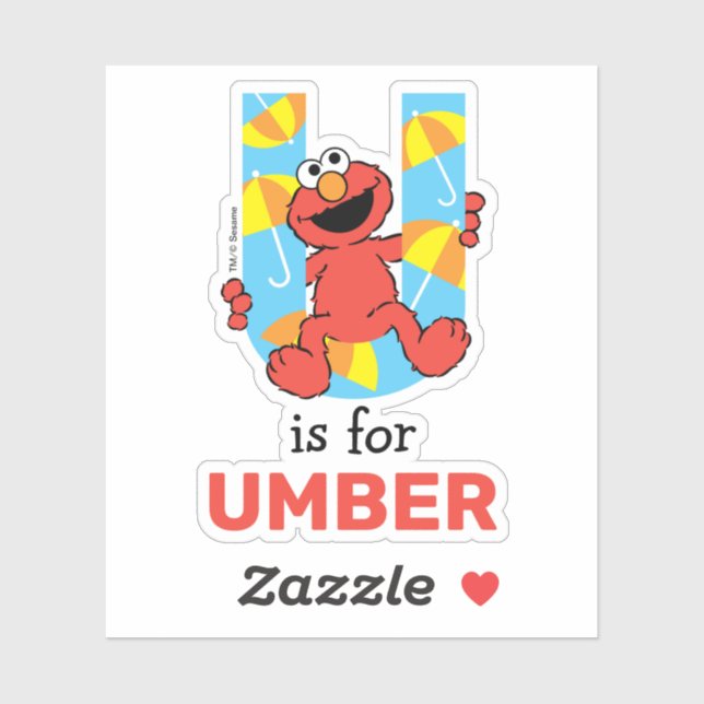Sticker Elmo Alphabet | U Parapluie (Feuille)