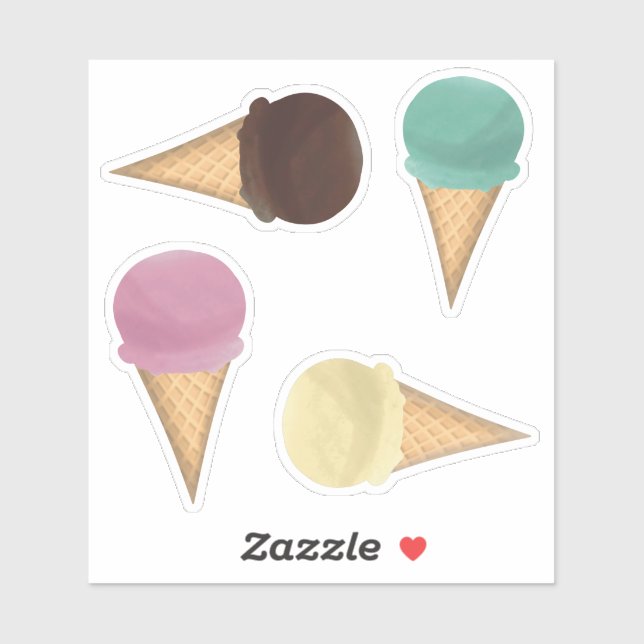 Sticker Emballage adhésif pour crème glacée (Feuille)