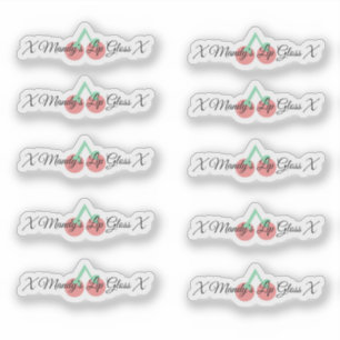 Sticker Emballage de gloss à lèvres cerise Logo Autocoll