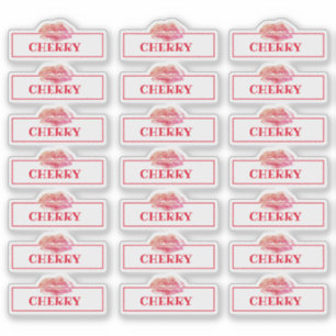 Sticker Emballage Gloss Lip Logo Marquage Rouge Clair