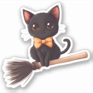 Sticker Embarquement de chats dans la chambre d'une sorciè