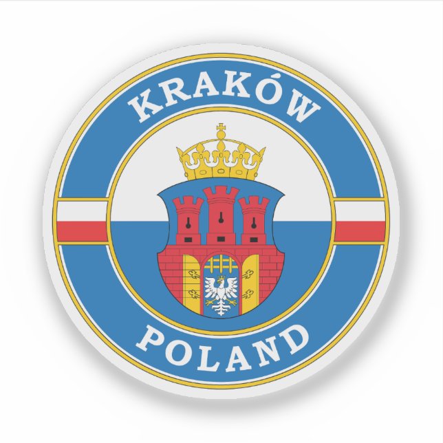 Sticker Emblème circulaire de Cracovie en Pologne (Devant)