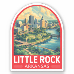 Sticker Emblème d'art de voyage de Little Rock Arkansas