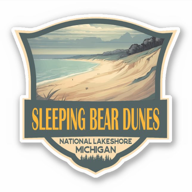 Sticker Emblème national des dunes de l'ours couchant (Devant)