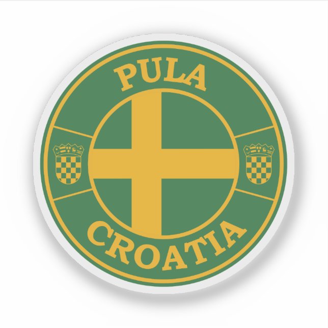 Sticker Emblème rond du cercle de Pula Croatie (Devant)