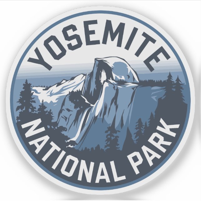 Sticker Emblème rond Yosemite demi-dôme (Devant)