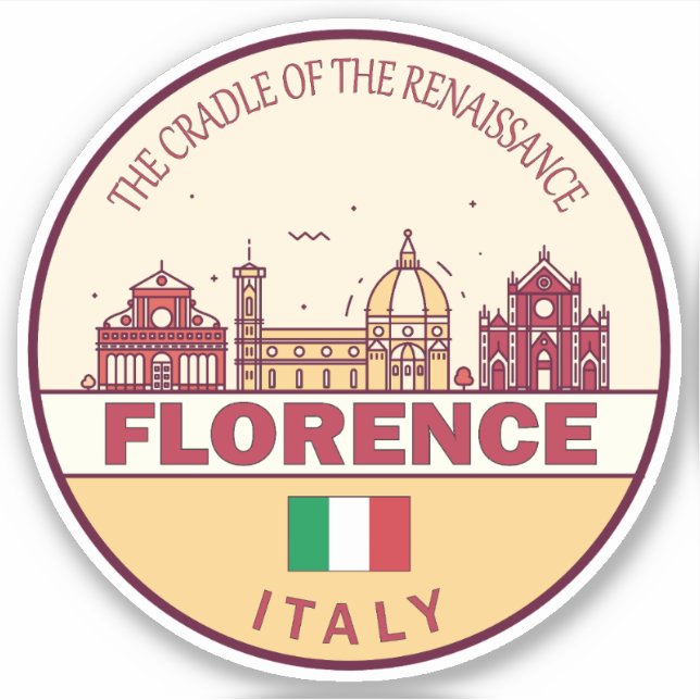 Sticker Emblème Skyline de Florence Italie (Devant)