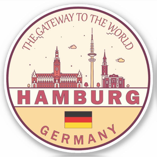 Sticker Emblème Skyline de Hambourg Allemagne (Devant)
