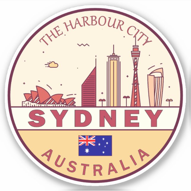 Sticker Emblème Skyline de Sydney Australia City (Devant)