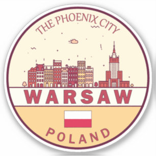 Sticker Emblème Skyline de Varsovie Pologne
