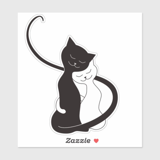 Sticker Embrasser les chats amoureux (Feuille)