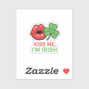 Sticker Embrassez-moi, je suis Irlandais Lèvres coquines T