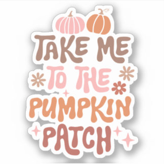 Sticker Emmenez-moi au Citrouille Patch Custom Cut Vinyl
