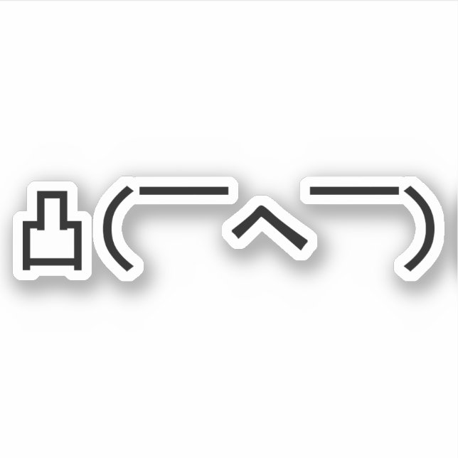 Sticker Emoticône du doigt moyen en colère Kaomoji japonai (Devant)