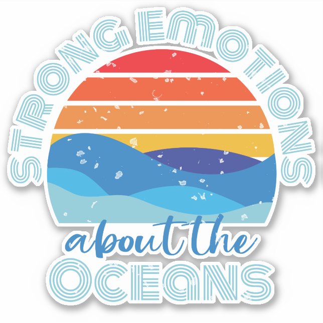 Sticker Émotions fortes sur les océans Retro Sunset (Devant)