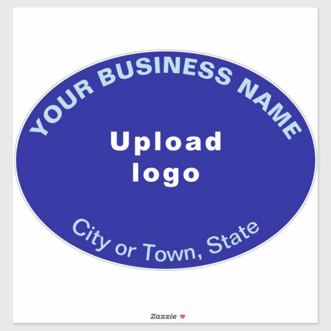 Sticker Emplacement de l'entreprise sur bleu gros ovale fo (Feuille)