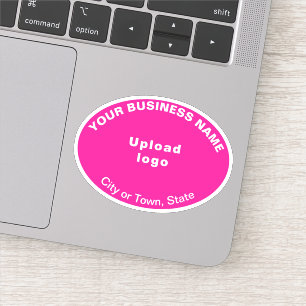 Sticker Emplacement de l'entreprise sur forme rose ovale V