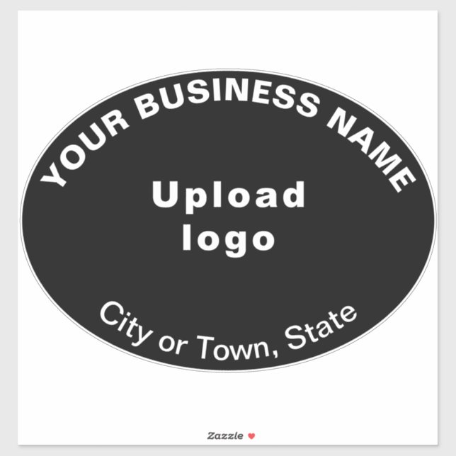 Sticker Emplacement de l'entreprise sur noir gros ovale fo (Feuille)