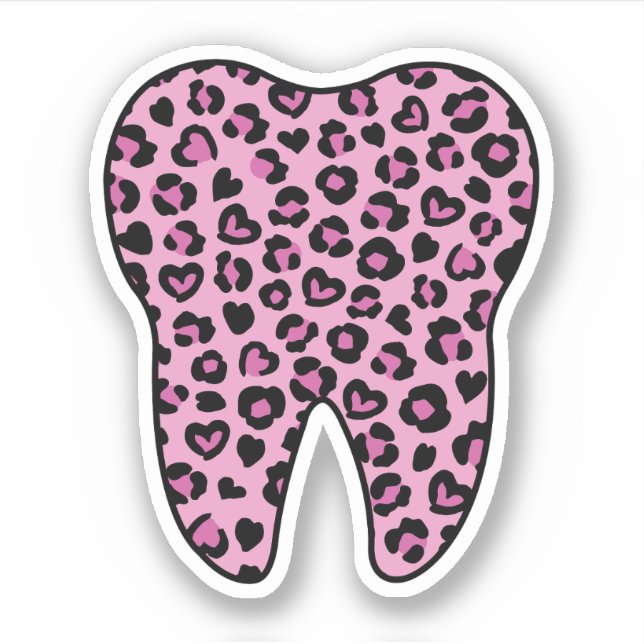 Sticker Empreinte de léopard dentaire, Cadeau pour assista (Devant)