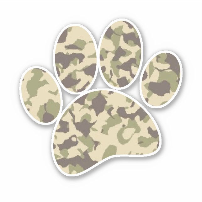 Sticker Empreinte de patte de chien Camo (Devant)