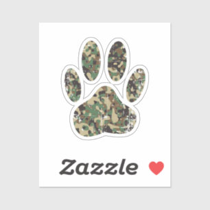 Sticker Empreinte de patte de chien Camo en détresse