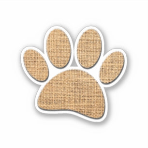 Sticker Empreinte de patte de chien sur toile de jute