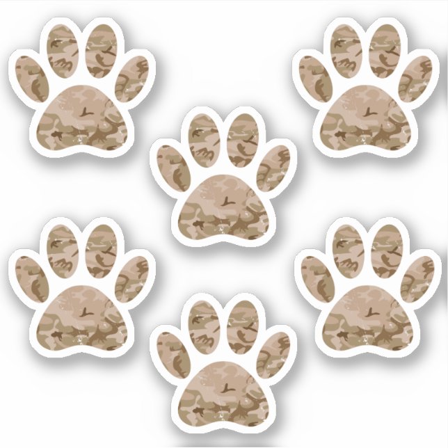 Sticker Empreinte de patte en détresse de Camo Dog du dése (Devant)