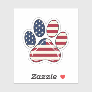 Sticker Empreinte de patte patriotique - 4 juillet