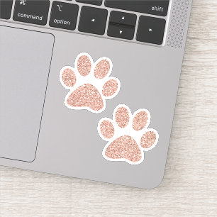 Sticker Empreinte de patte Rose de Parties scintillant Gol