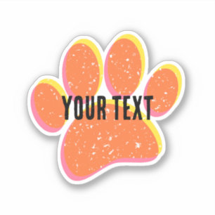 Sticker Empreinte vintage de chien gris