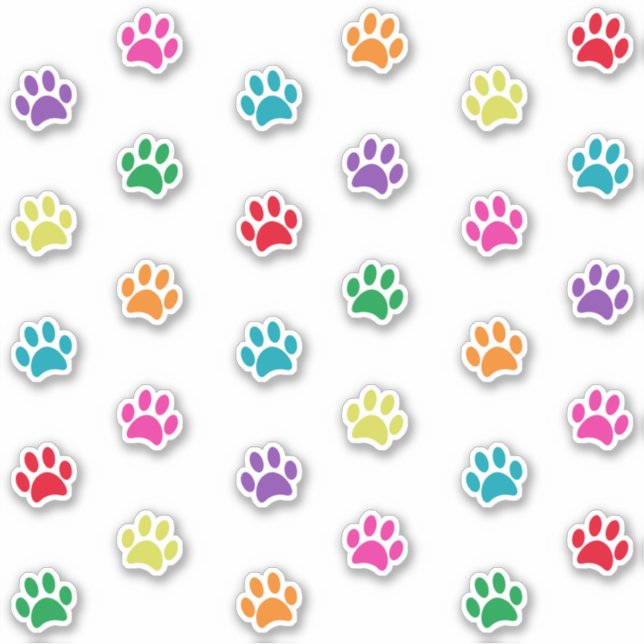 Sticker Empreintes de pattes amusants et jolies (Devant)