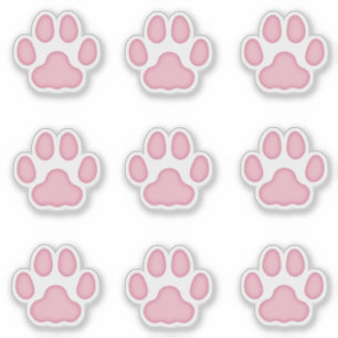 Sticker Empreintes de pattes de chats moyens Pink Animal T