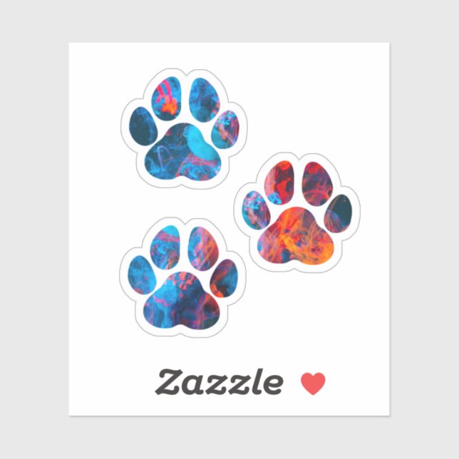 Sticker Empreintes de pattes de chiens - Encre dans l'eau (Feuille)