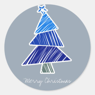 Sticker en Arbre de Noël bleu