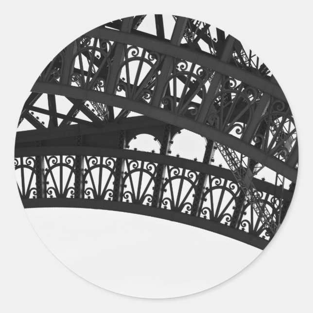Sticker en arc de tour Eiffel noir et blanc (Devant)