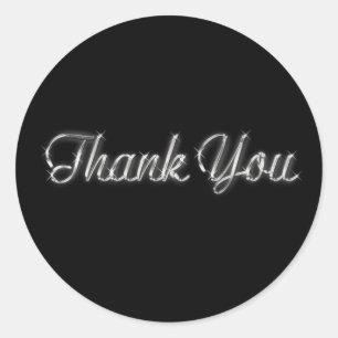 Sticker en argent et Merci noir
