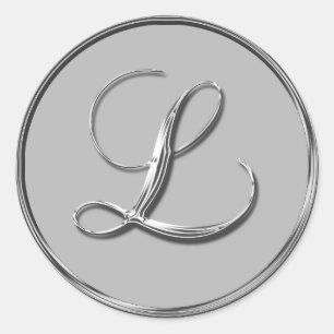 Sticker en argent Mariage officiel Monogramme L Sc