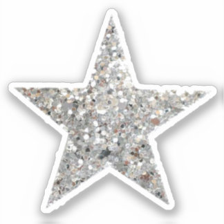 Sticker en argent Parties scintillant Star