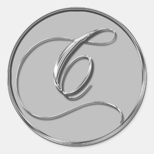 Sticker en argent pour Mariage officiel Monogramme