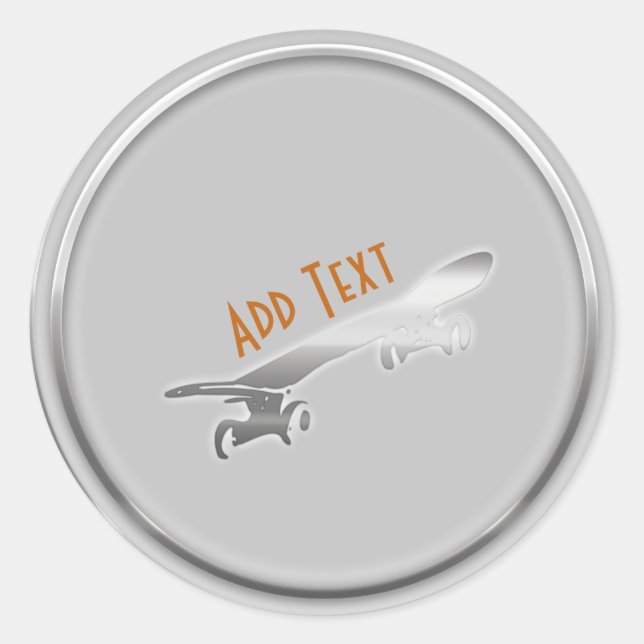Sticker en argent pour skateboard personnalisé coo (Devant)
