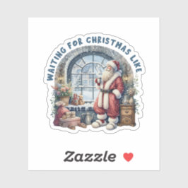 Sticker En attente de l'autocollant Père Noël Vinyl