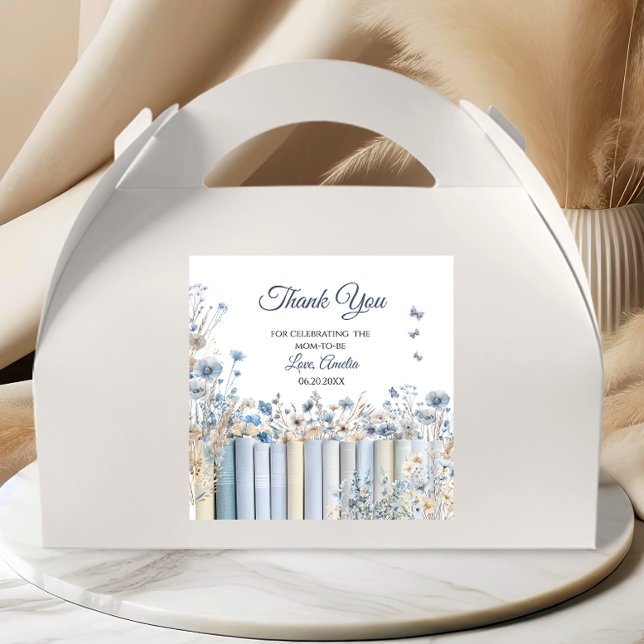 Sticker en Baby shower Floral Bleu (Créateur téléchargé)