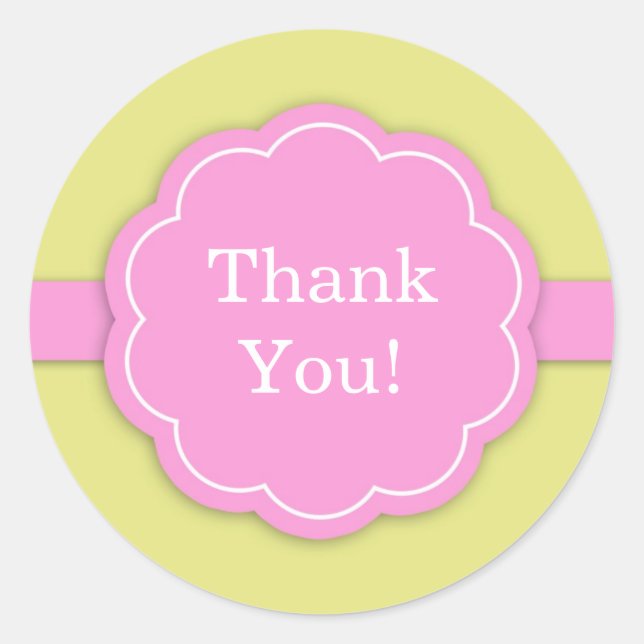 Sticker en Baby shower rose Merci (Devant)