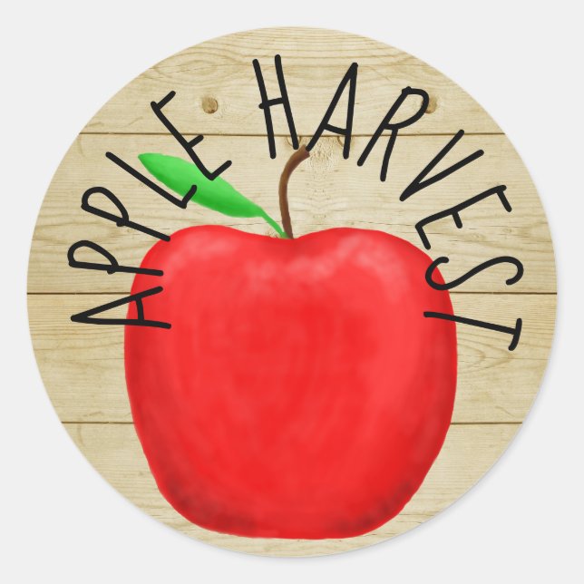 Sticker en bois de la Pomme Rouge (Devant)