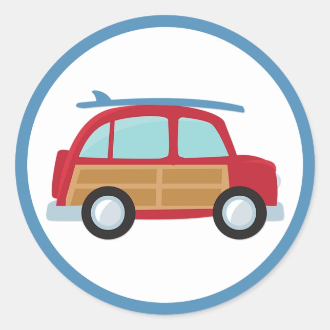 Sticker en bois surfer (Devant)